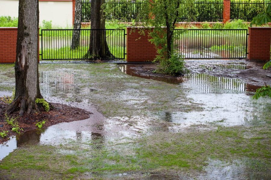 Landscaping to keep water away from house