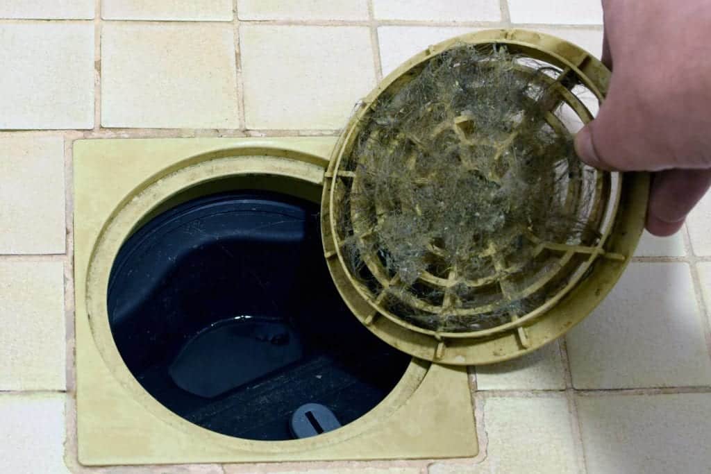 Clogged shower drain