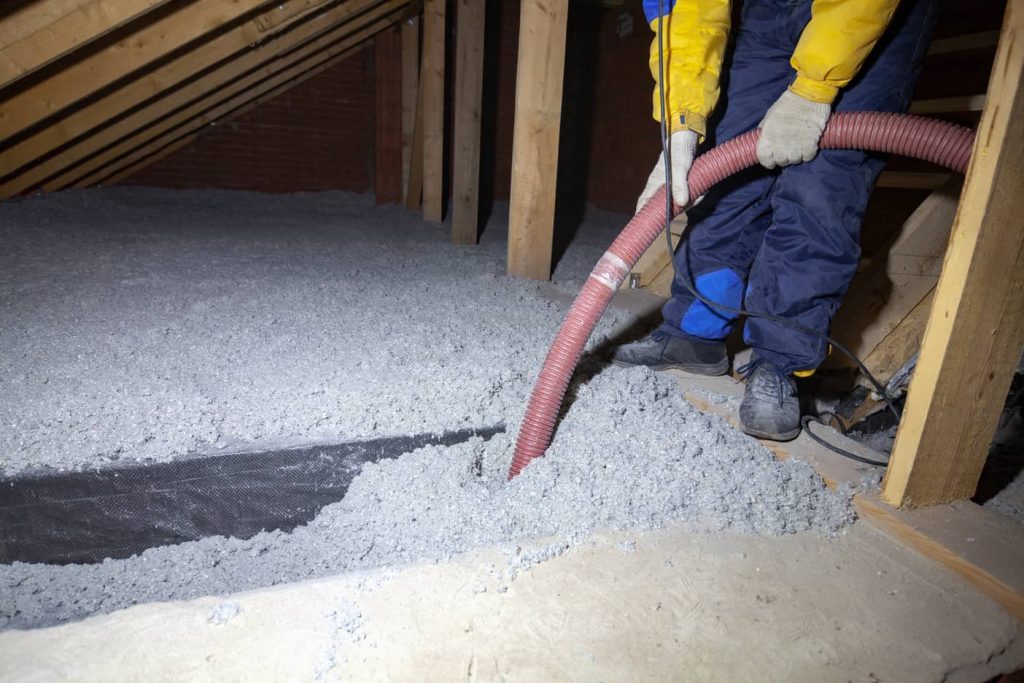 Cellulose attic insulation.