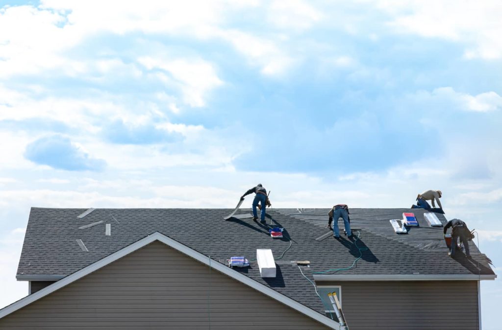 A new roof is being installed.