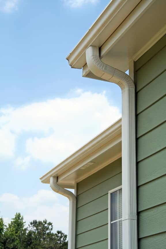 Gutters with downspouts all around your home are important.