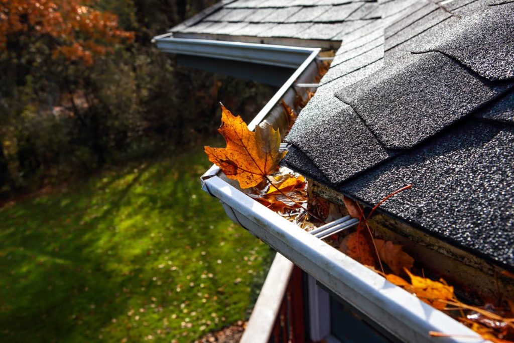 Beware of leaves building up in your gutters.