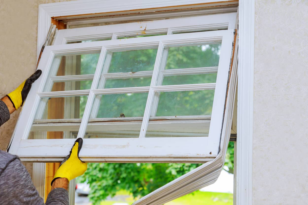 Replacing an old window with something new.